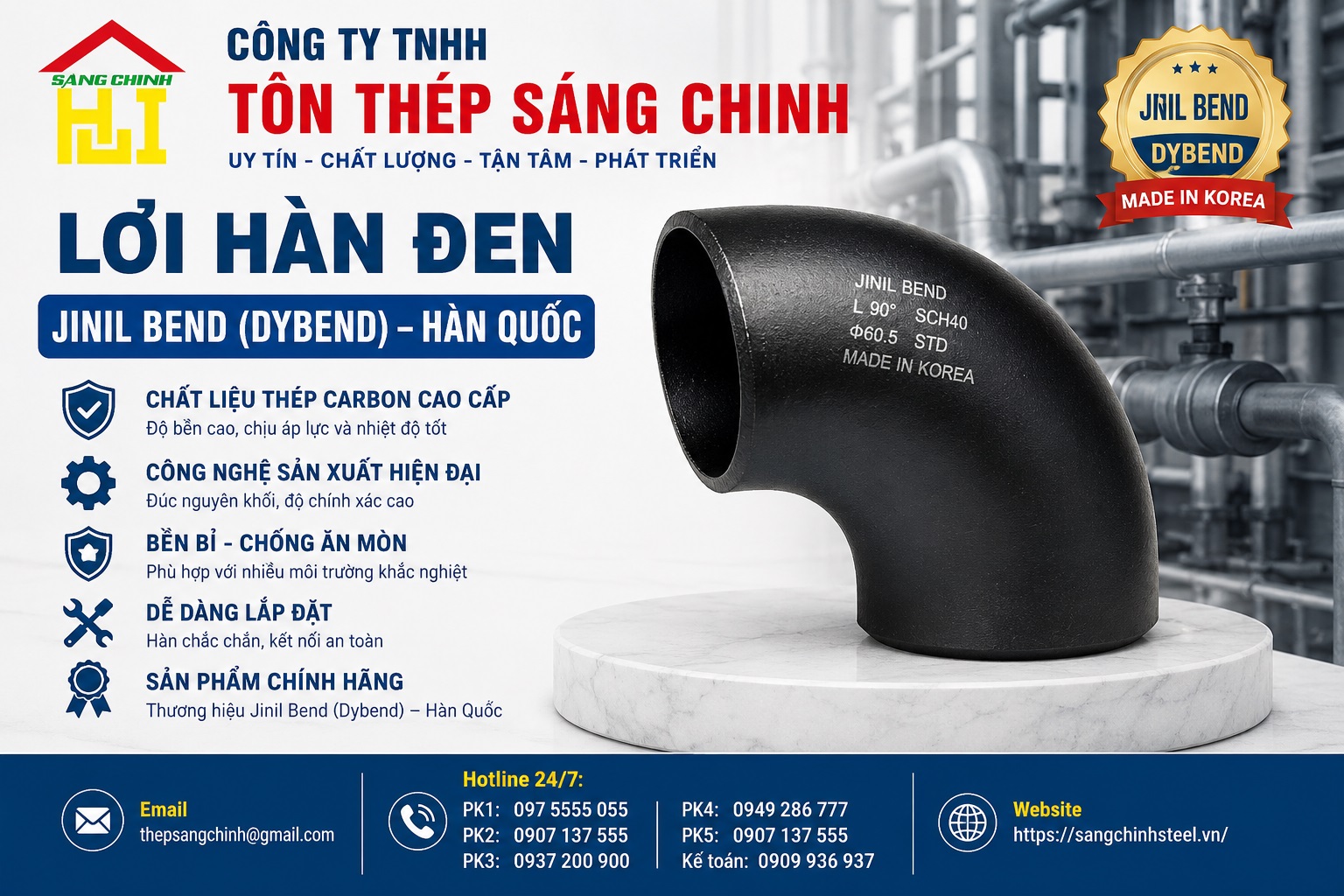Lơi hàn đen Jinil bend (Dybend) – Hàn Quốc