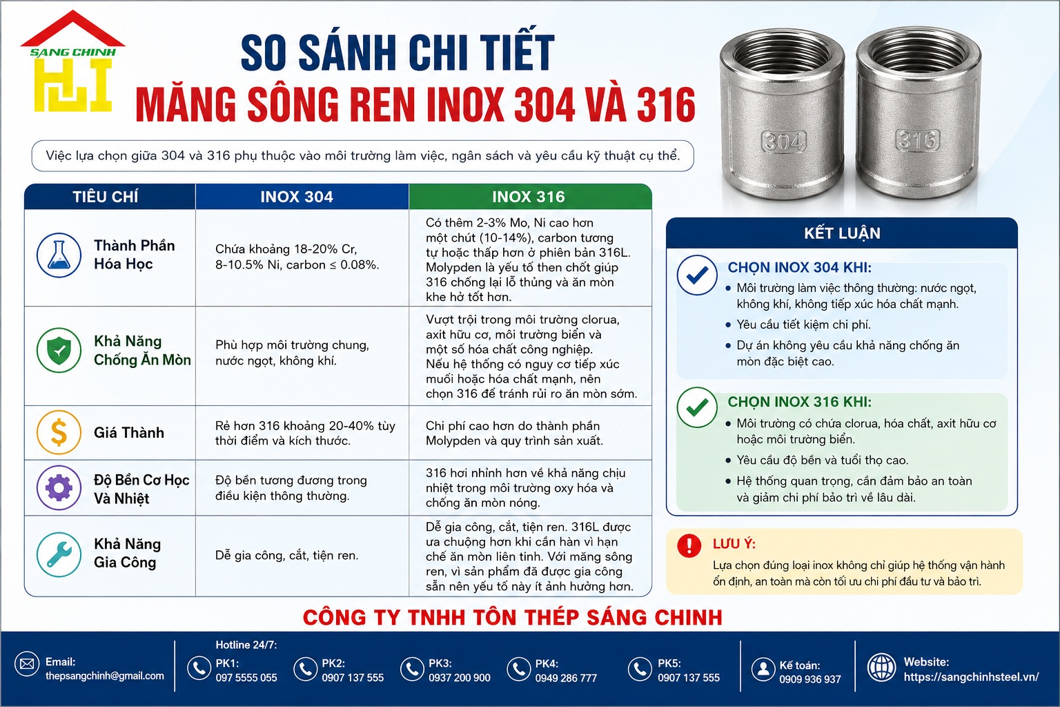Măng sông ren inox (coupling stainless)
