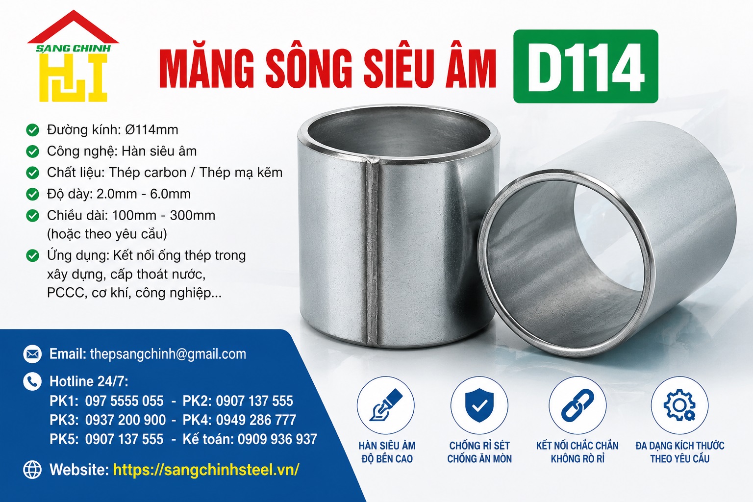 Măng Sông Siêu Âm D114