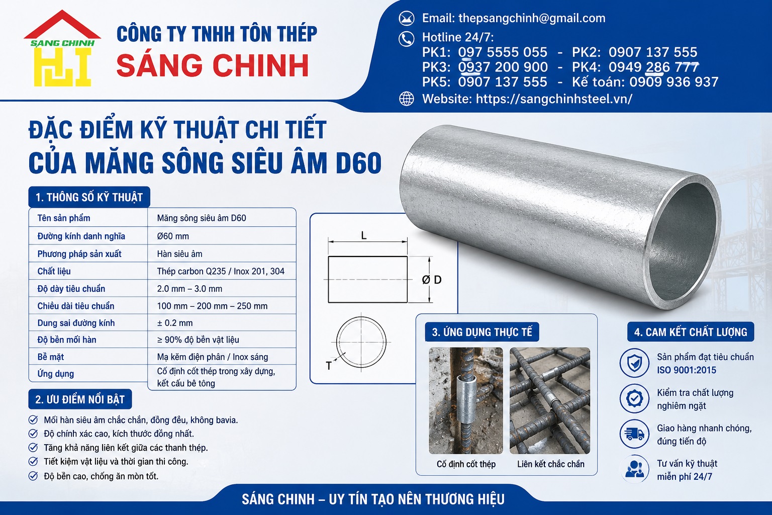Măng Sông Siêu Âm D60