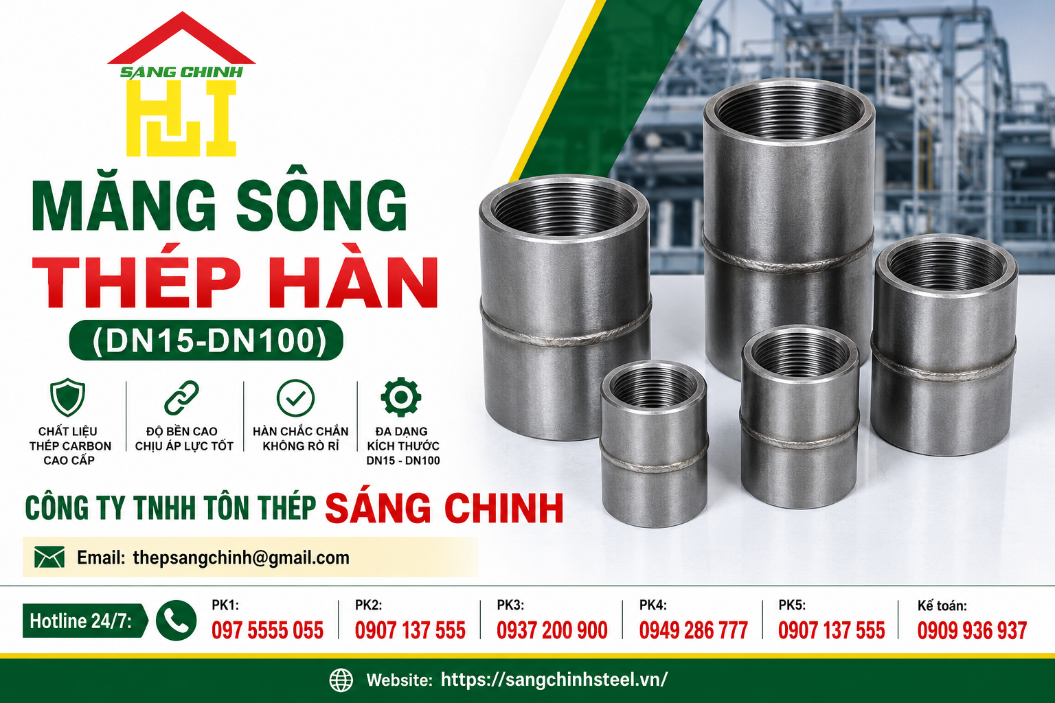 Măng Sông Thép Hàn (DN15-DN100)