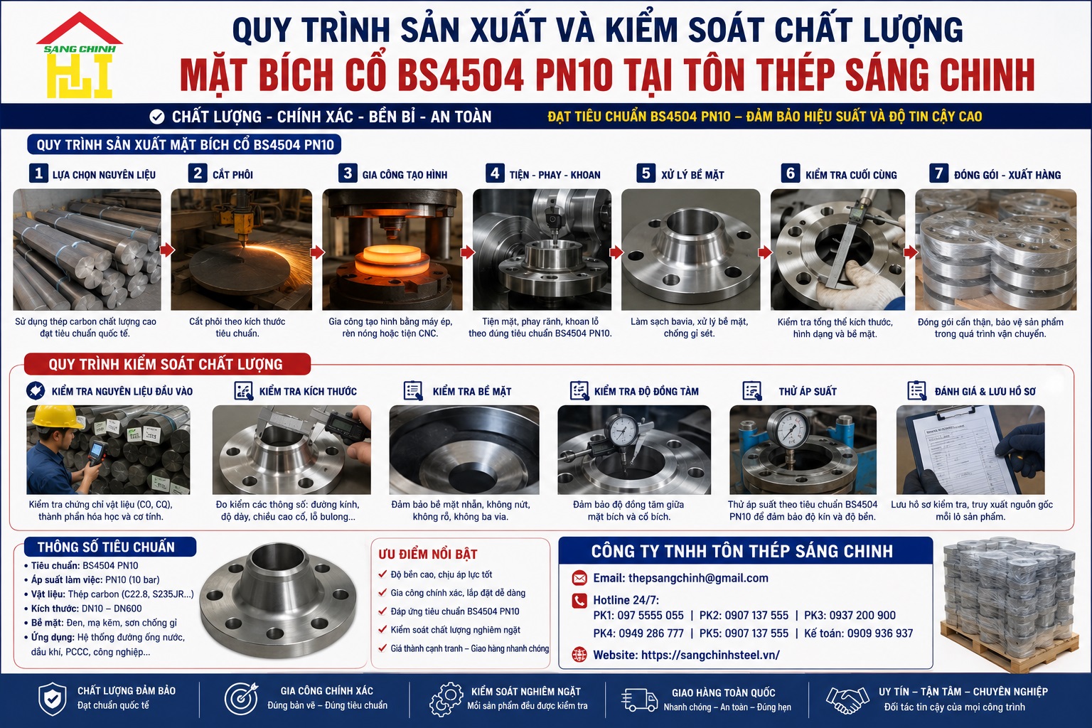 Mặt bích cổ BS4504 PN10