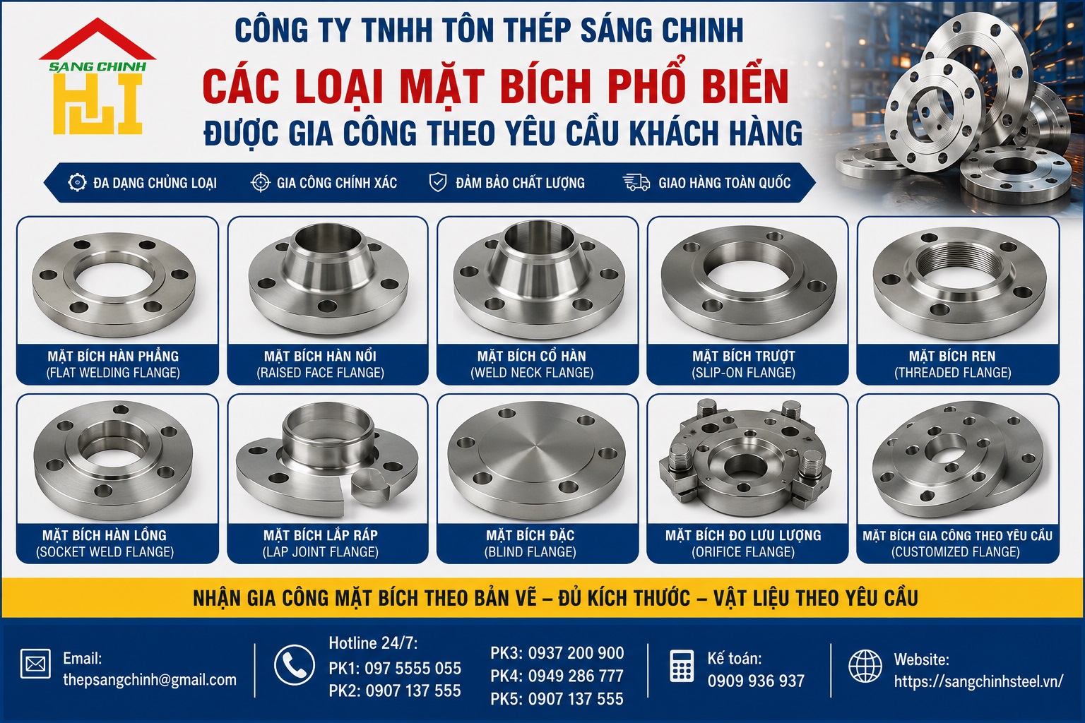 Mặt bích gia công theo đơn đặt hàng