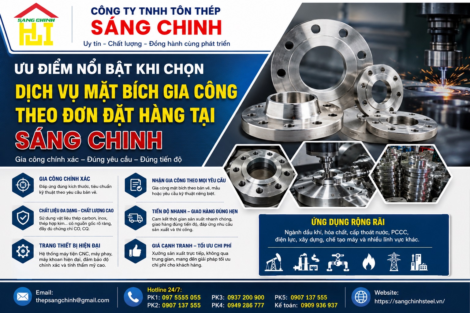 Mặt bích gia công theo đơn đặt hàng