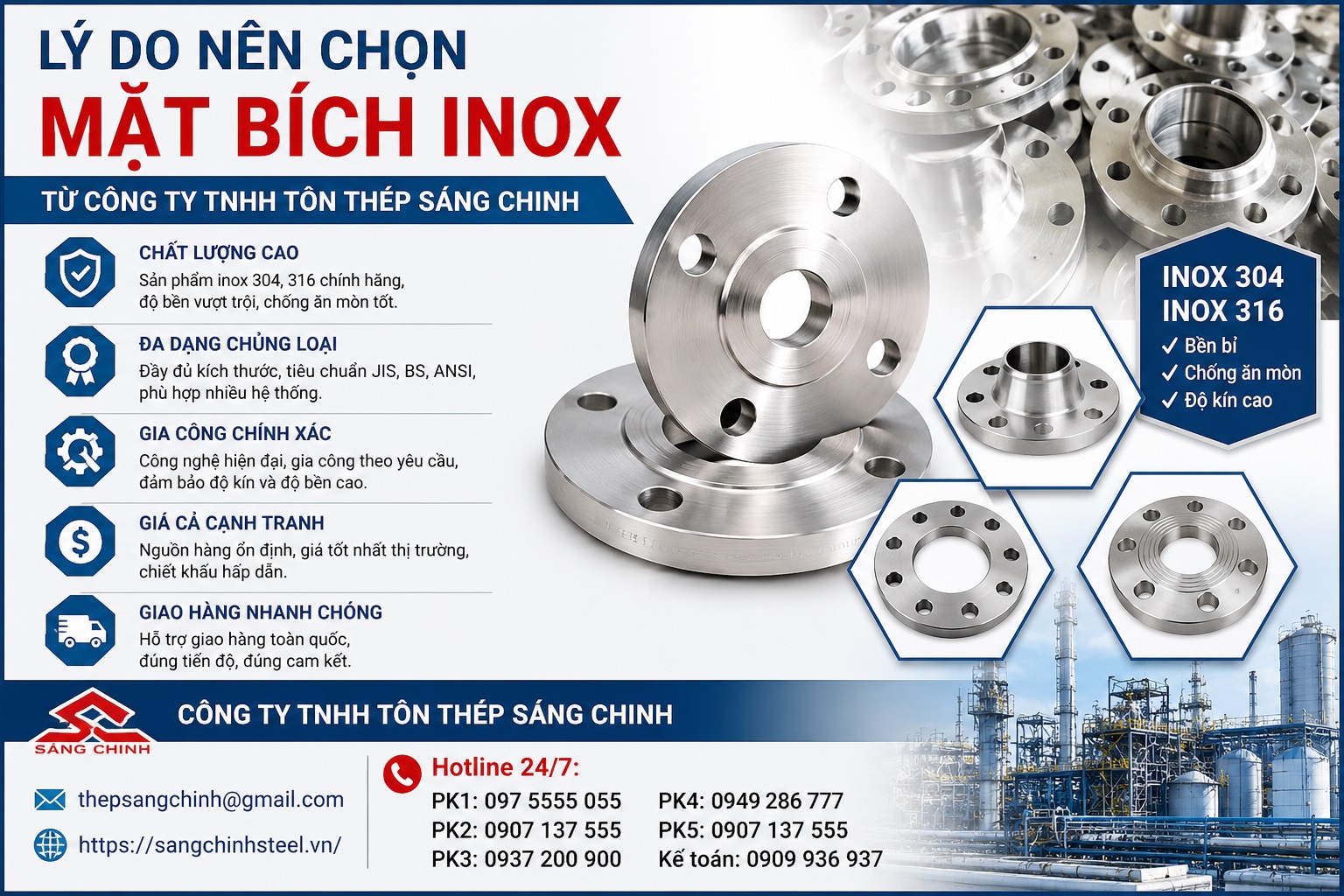 Mặt Bích INOX SUS304/316/201