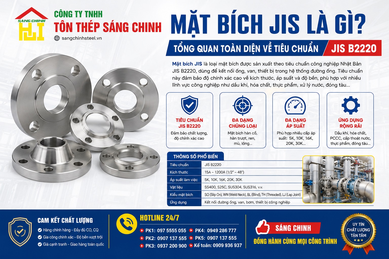 Mặt bích JIS 5K 10K 16K 20K