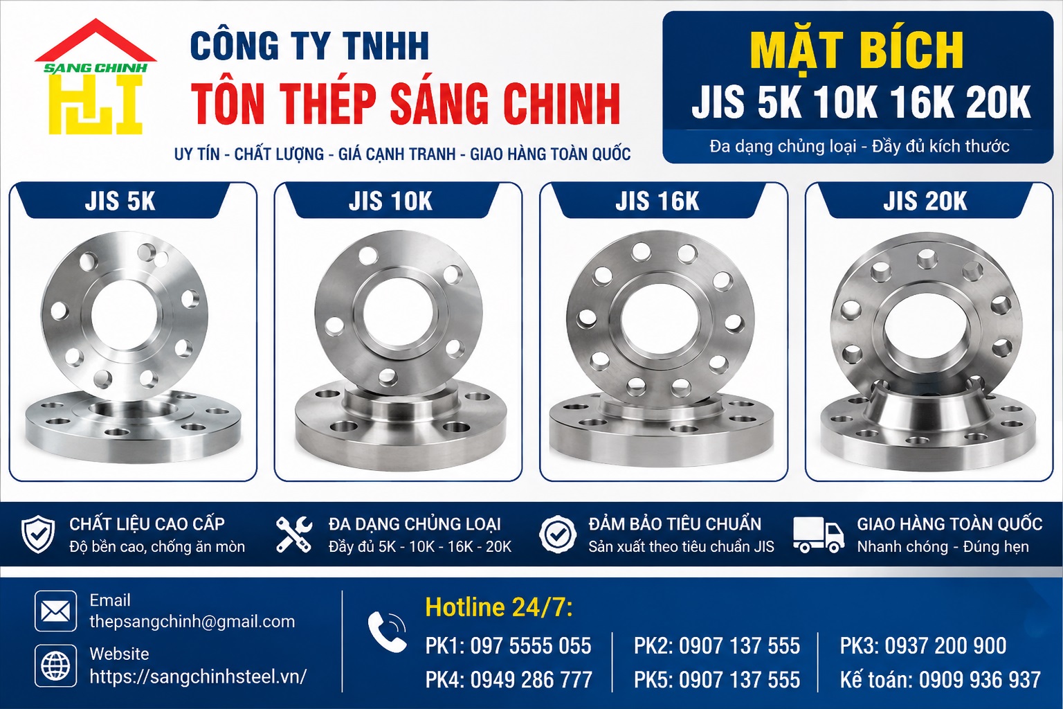 Mặt bích JIS 5K 10K 16K 20K