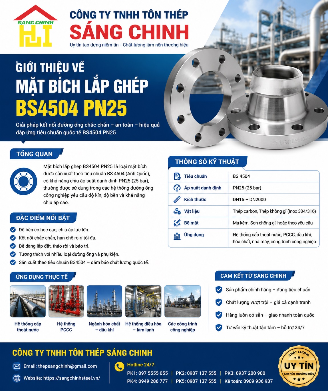 Mặt bích lắp ghép BS4504 PN25