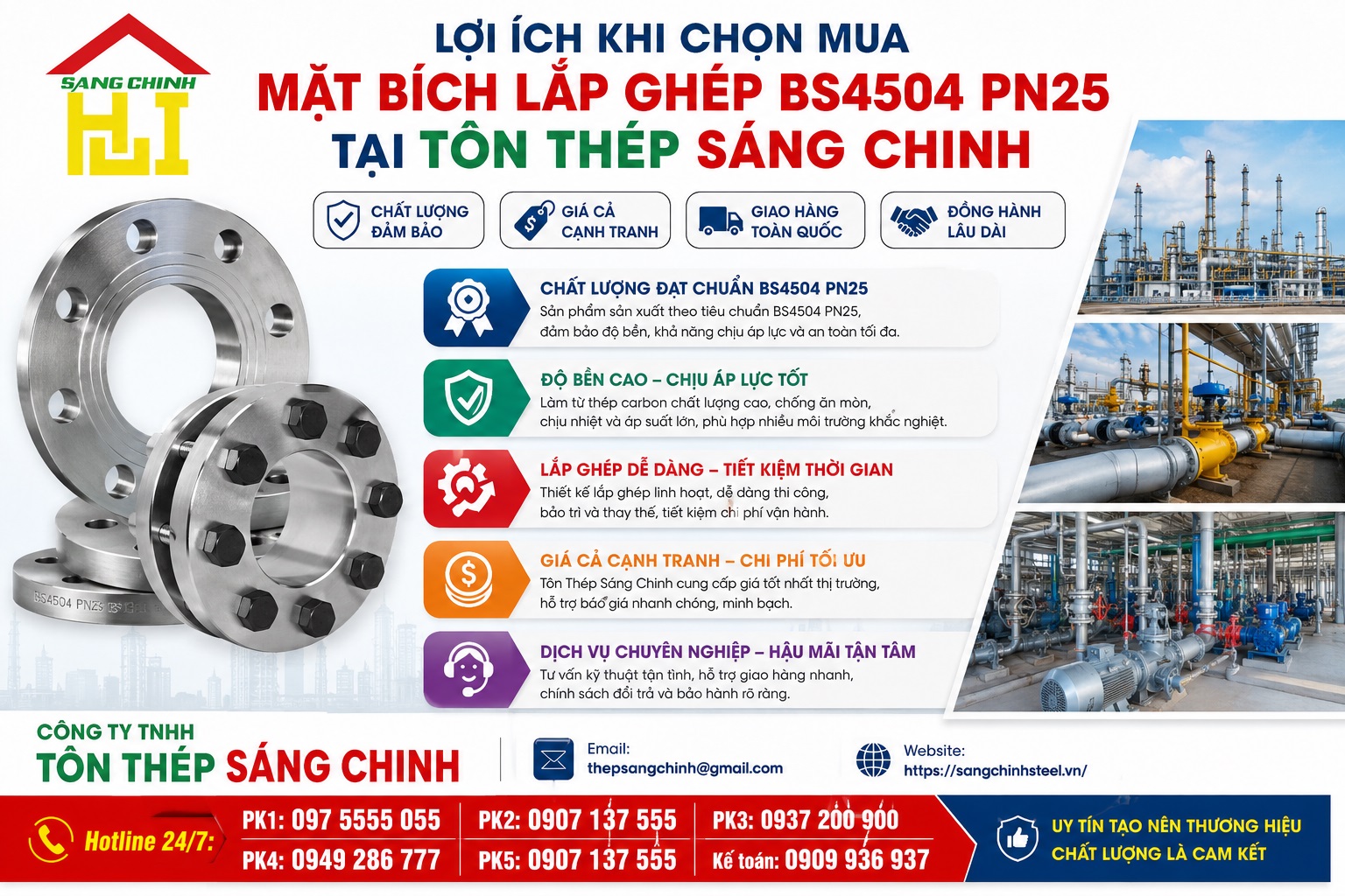 Mặt bích lắp ghép BS4504 PN25