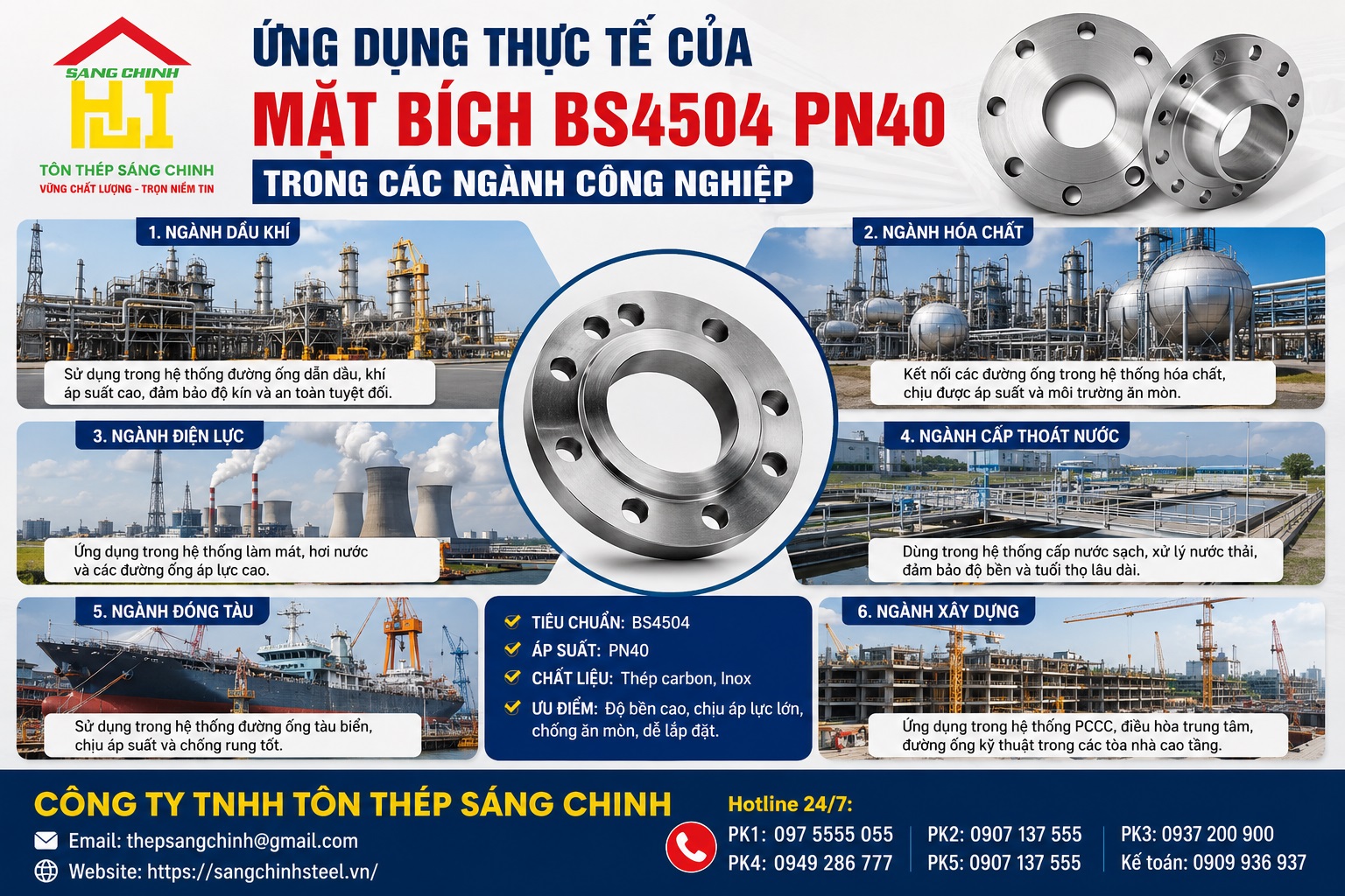 Mặt bích lắp ghép BS4504 PN40