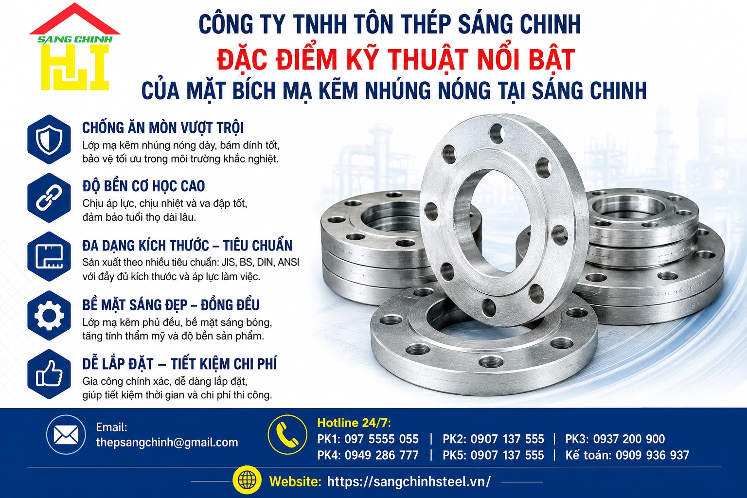 Mặt Bích Mạ Kẽm Nhúng Nóng