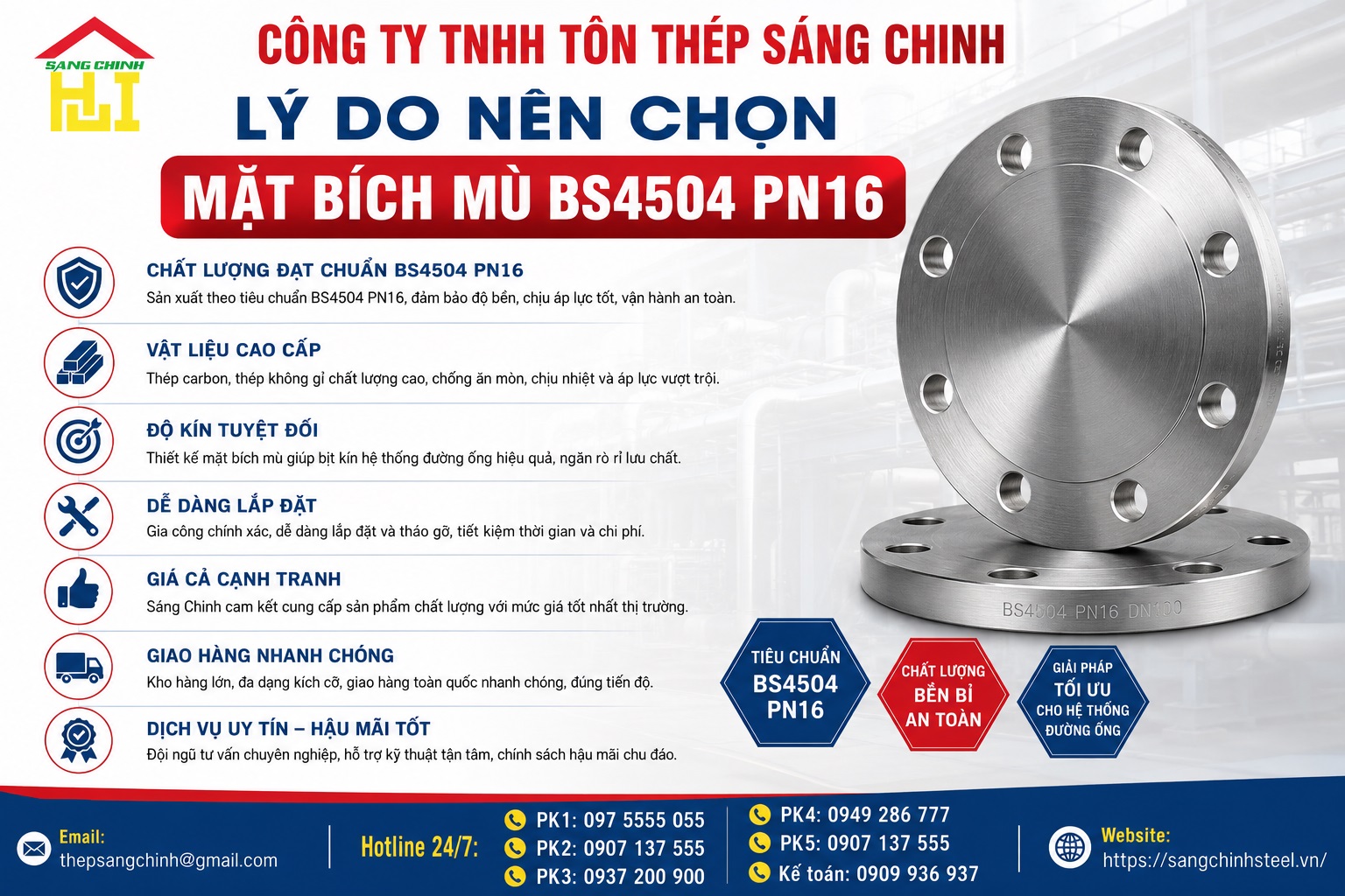 Mặt bích mù BS 4504 PN16