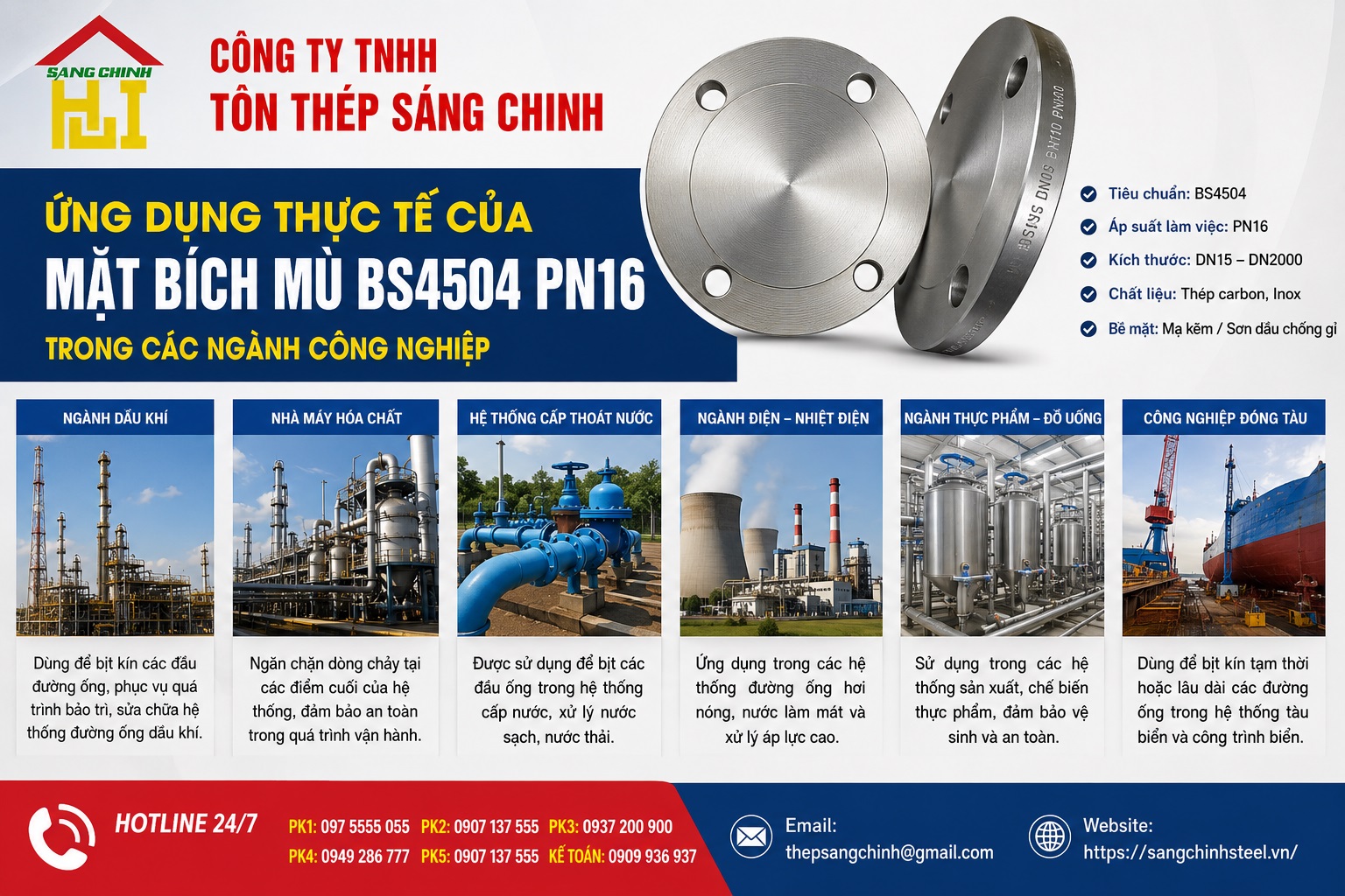 Mặt bích mù BS 4504 PN16