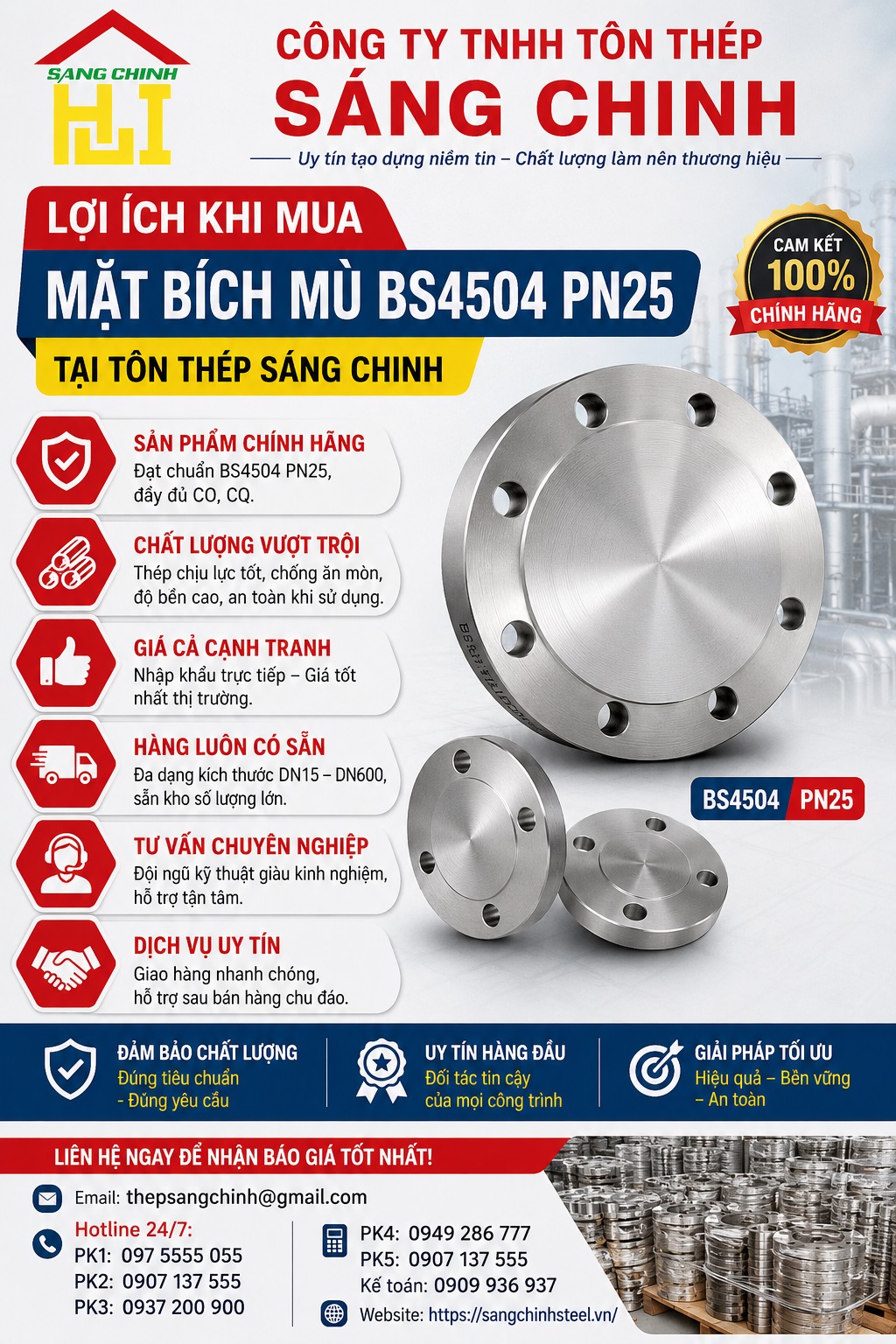 Mặt bích mù BS4504 PN25