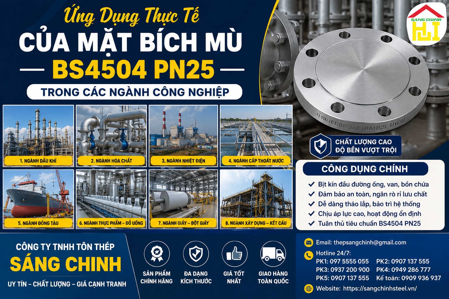 Mặt bích mù BS4504 PN25