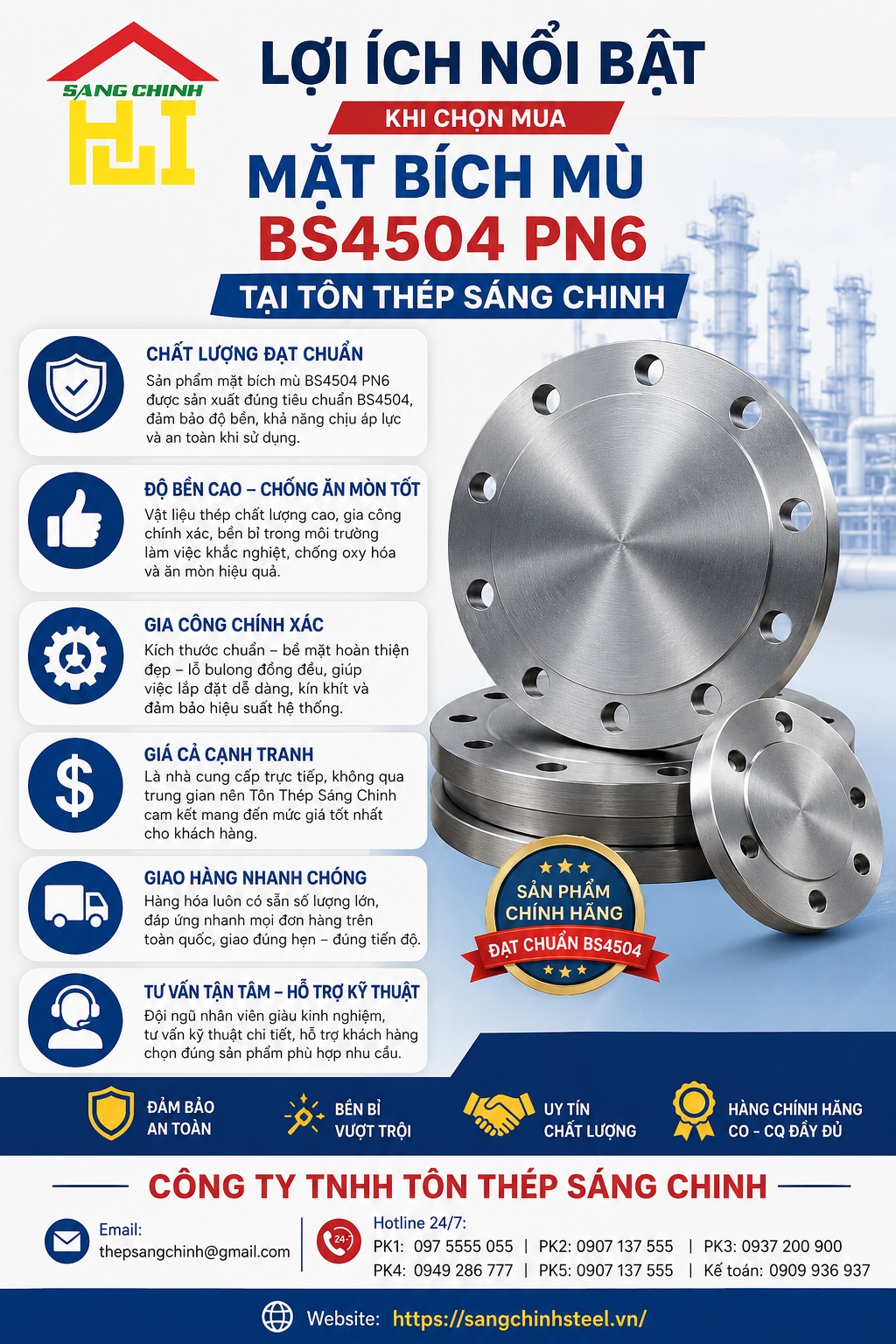Mặt bích mù BS4504 PN6