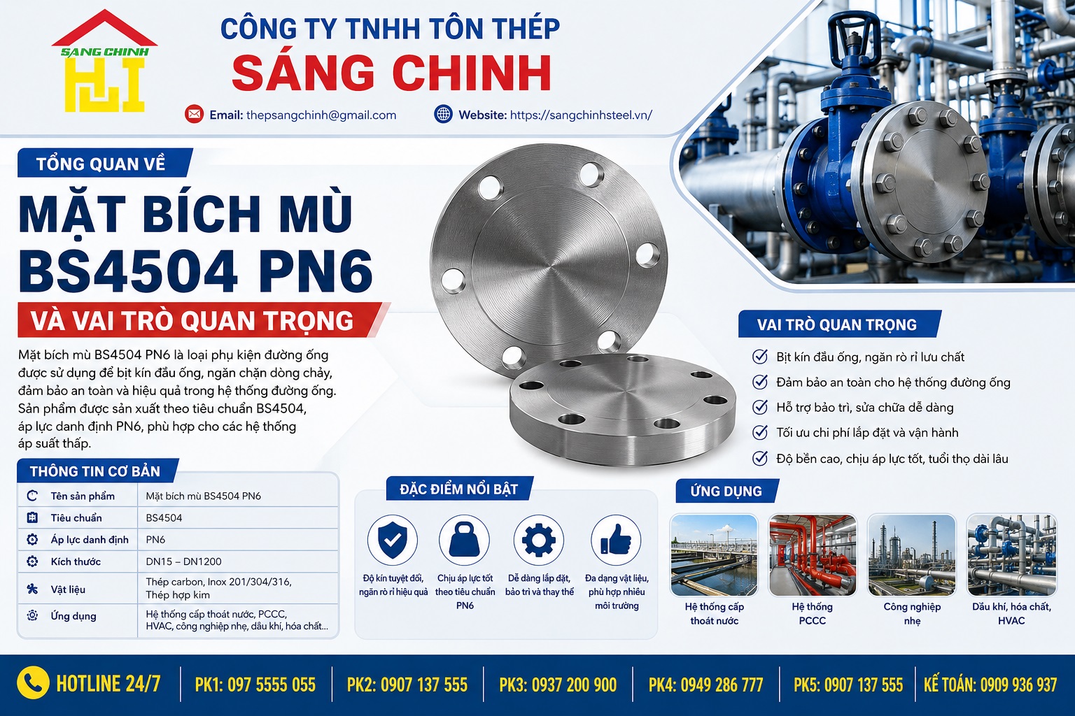 Mặt bích mù BS4504 PN6