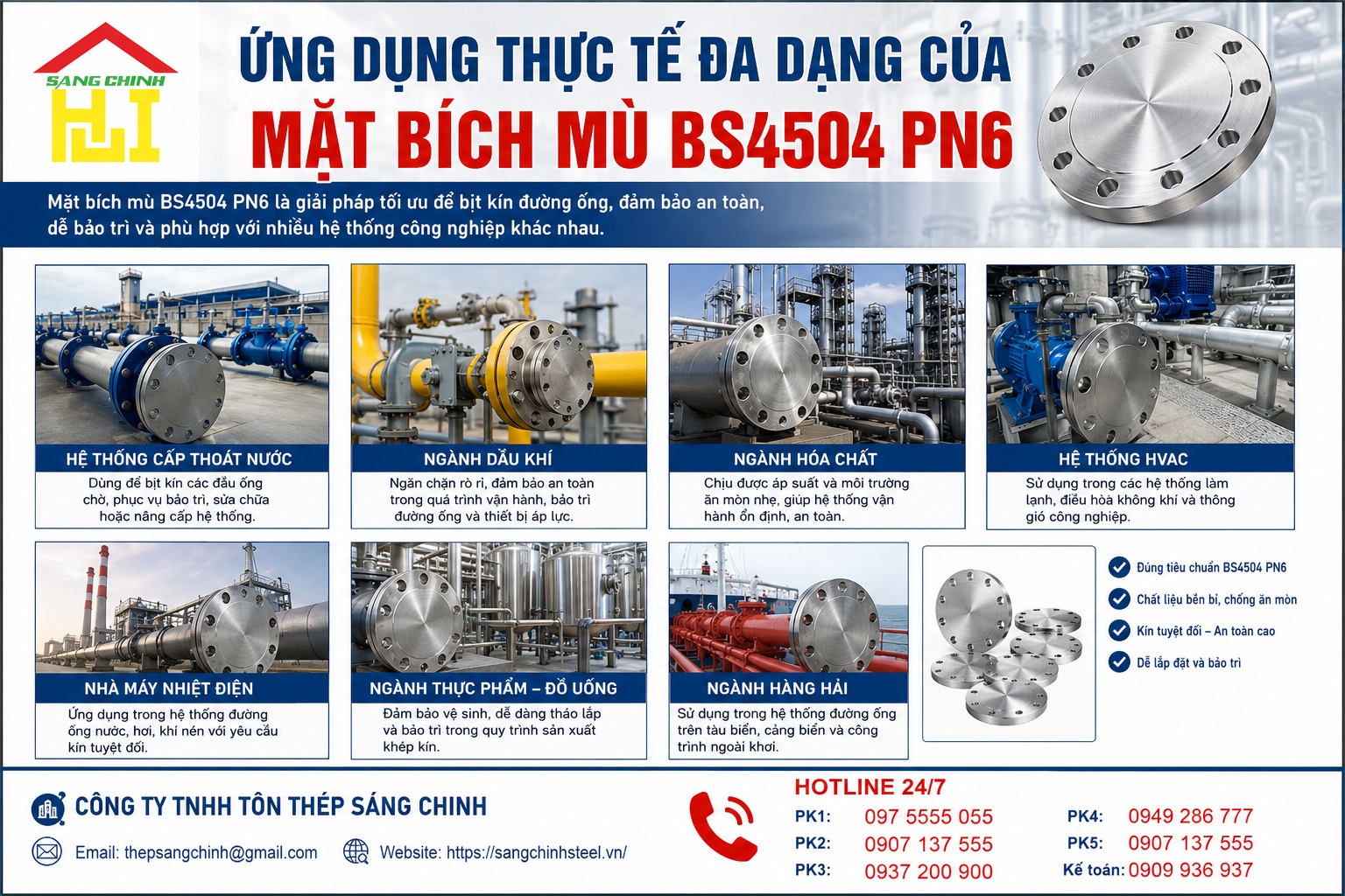 Mặt bích mù BS4504 PN6