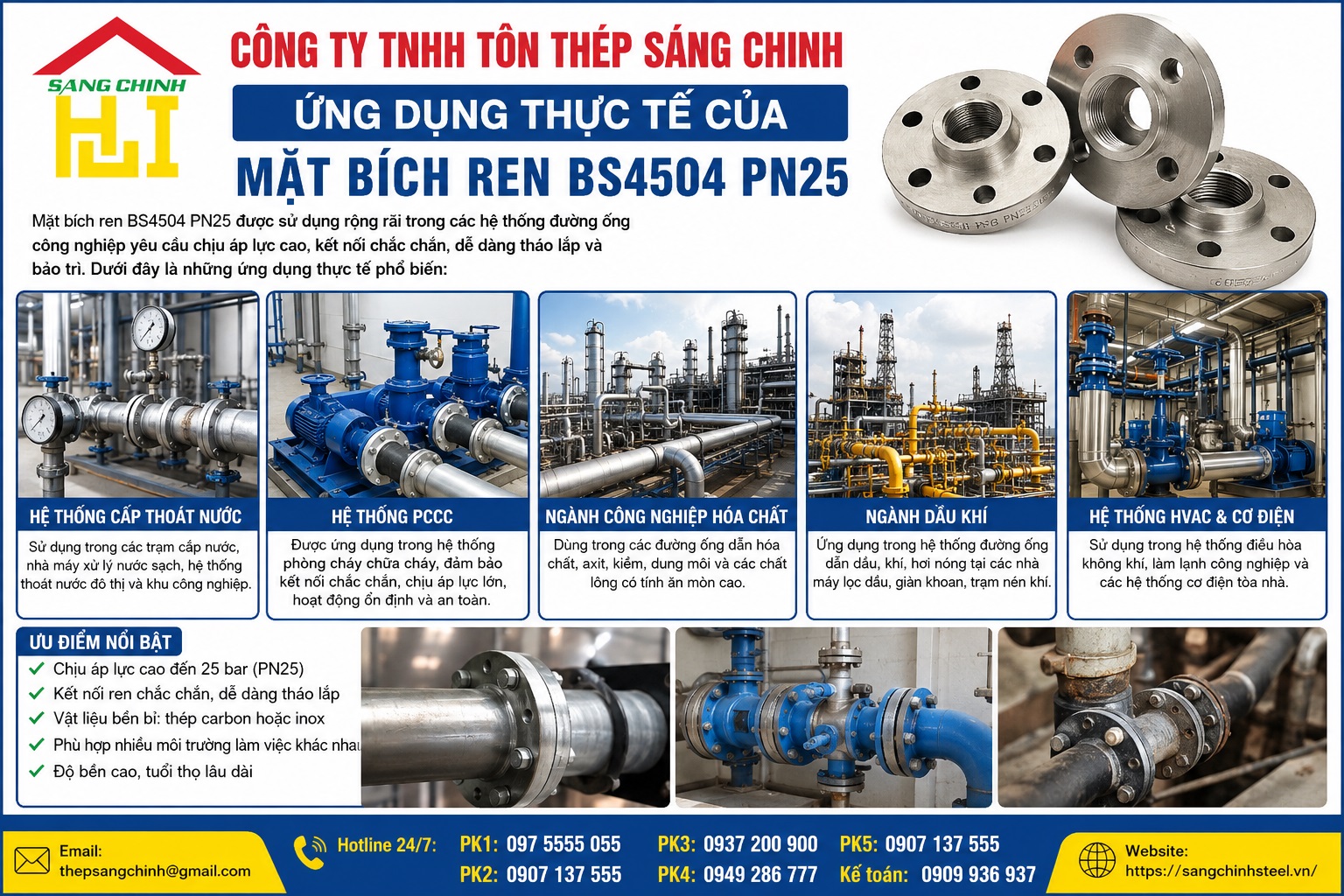 Mặt bích ren BS4504 PN25
