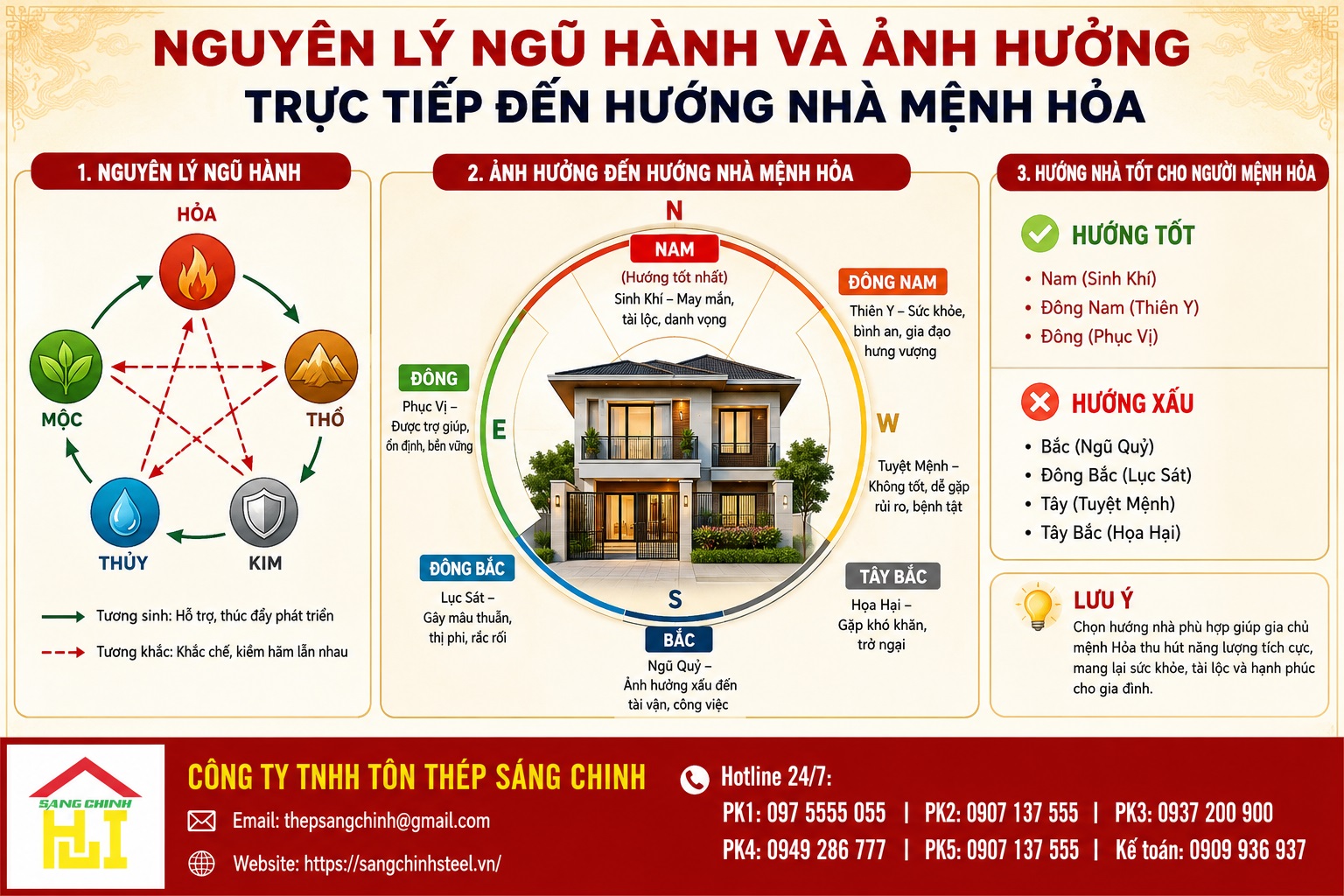 Mệnh Hoả hợp hướng nhà nào để sự nghiệp bùng nổ vượng khí?