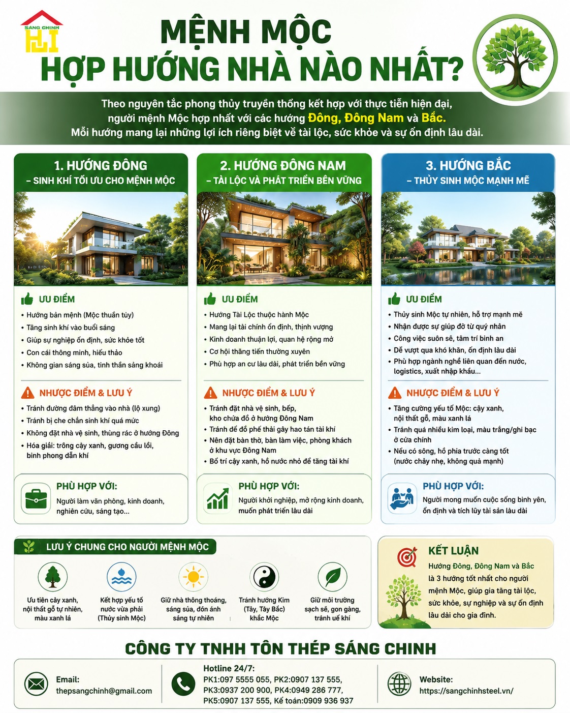 Mệnh Mộc hợp hướng nhà nào đón tài lộc, an cư dài lâu?