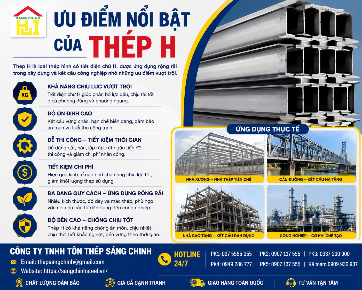 Nên dùng thép H hay I