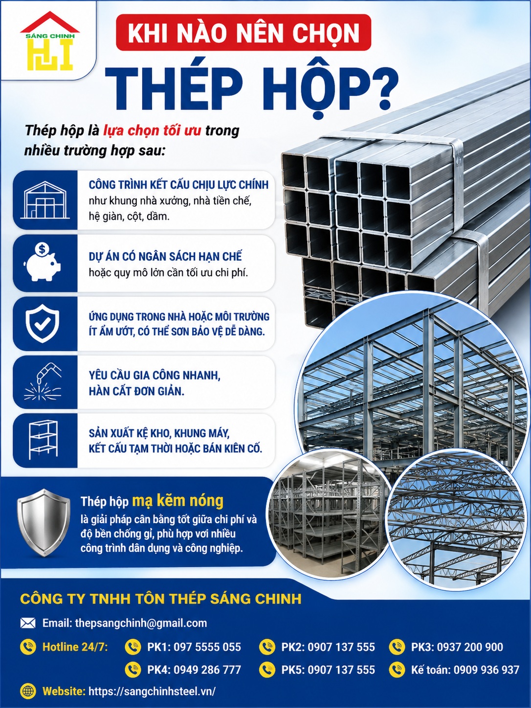 Nên dùng thép hộp hay inox