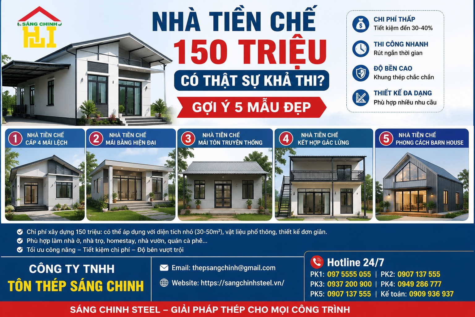Nhà Tiền Chế 150 Triệu Có Thật Sự Khả Thi? Gợi ý 5 mẫu đẹp
