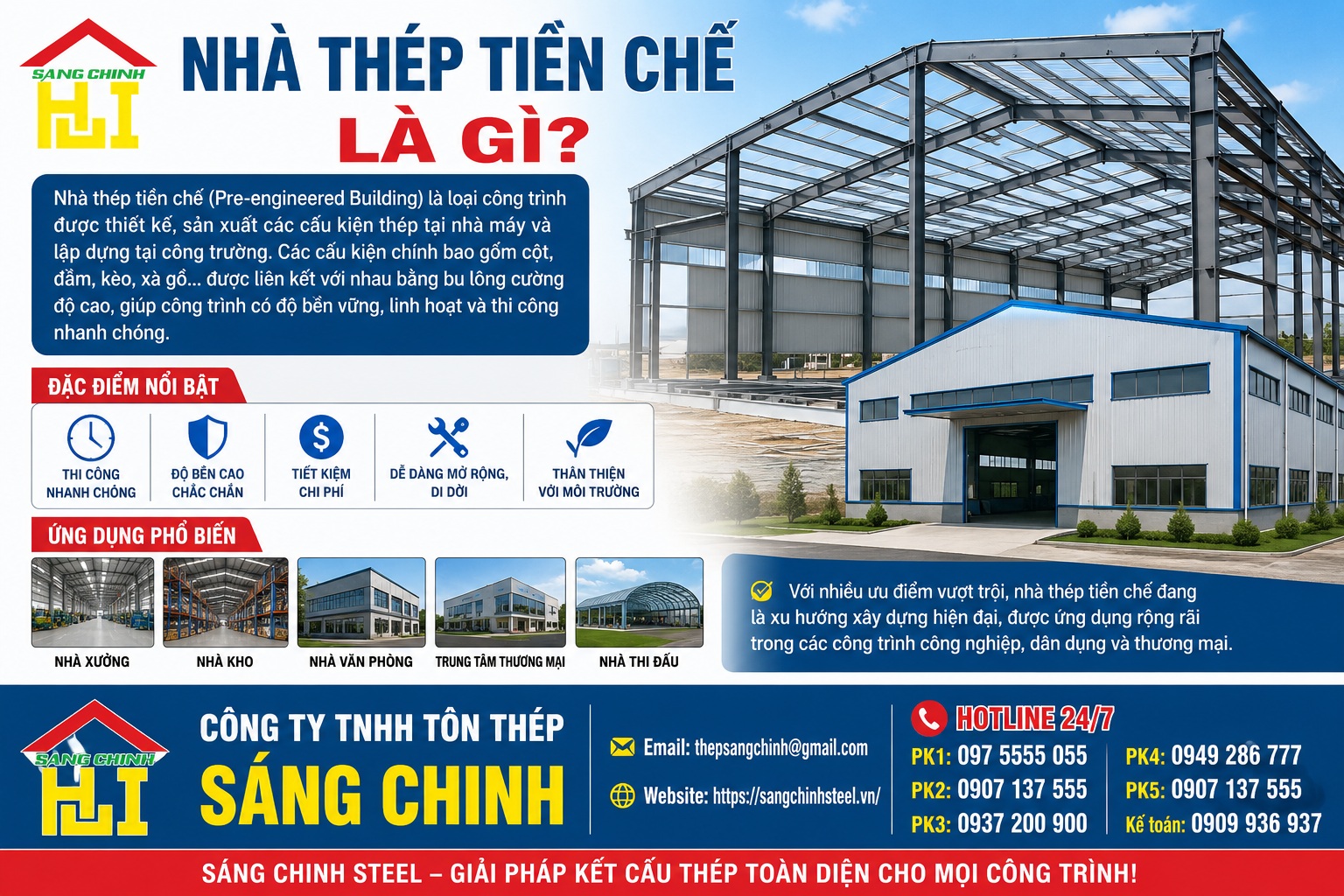 Nhận thiết kế thi công nhà thép tiền chế uy tín tại TPHCM