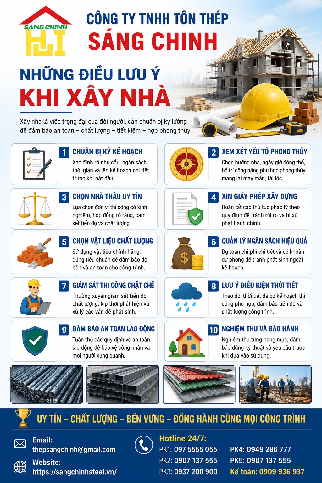 Những điều lưu ý khi xây nhà