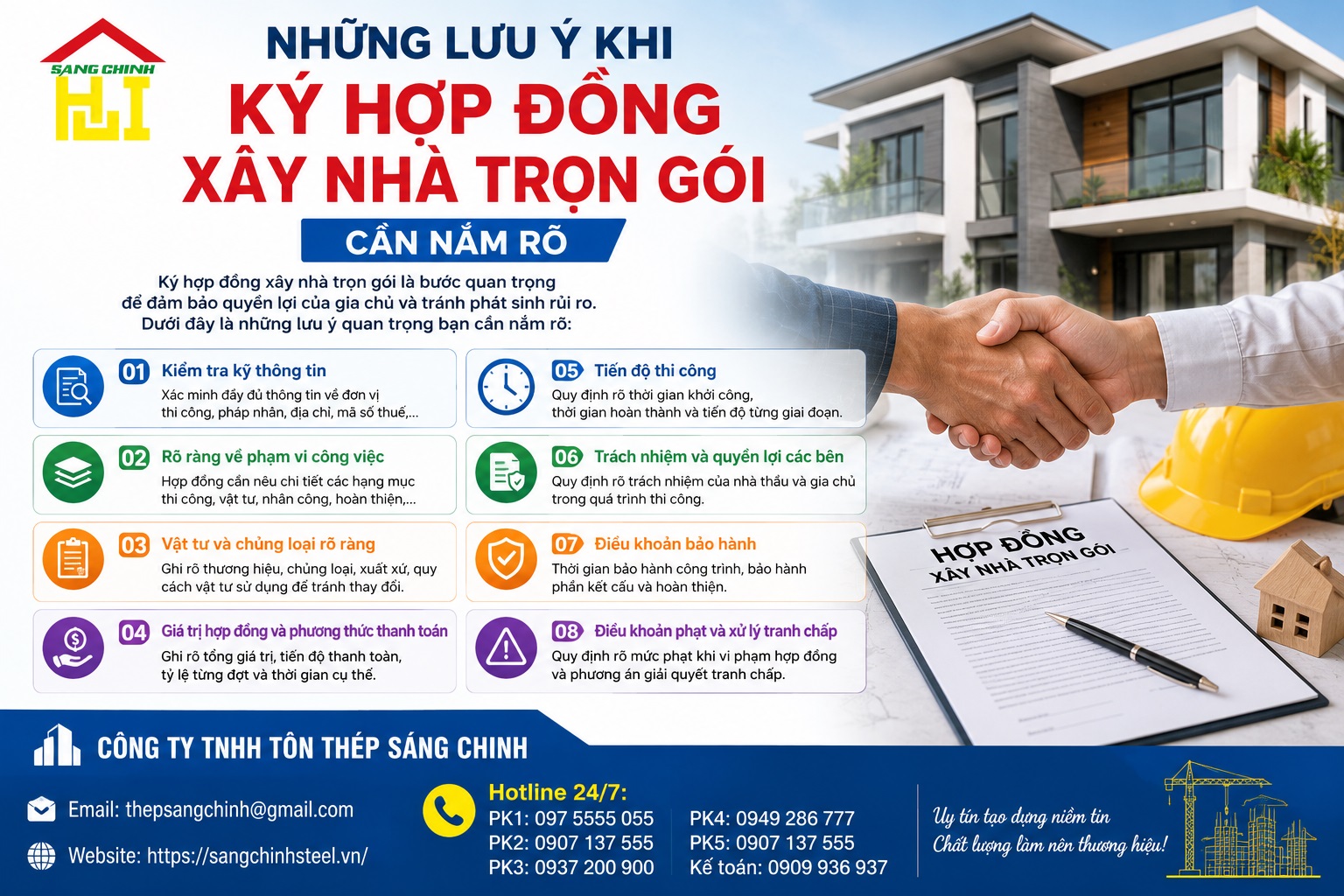 Những lưu ý khi ký hợp đồng xây nhà trọn gói cần nắm rõ