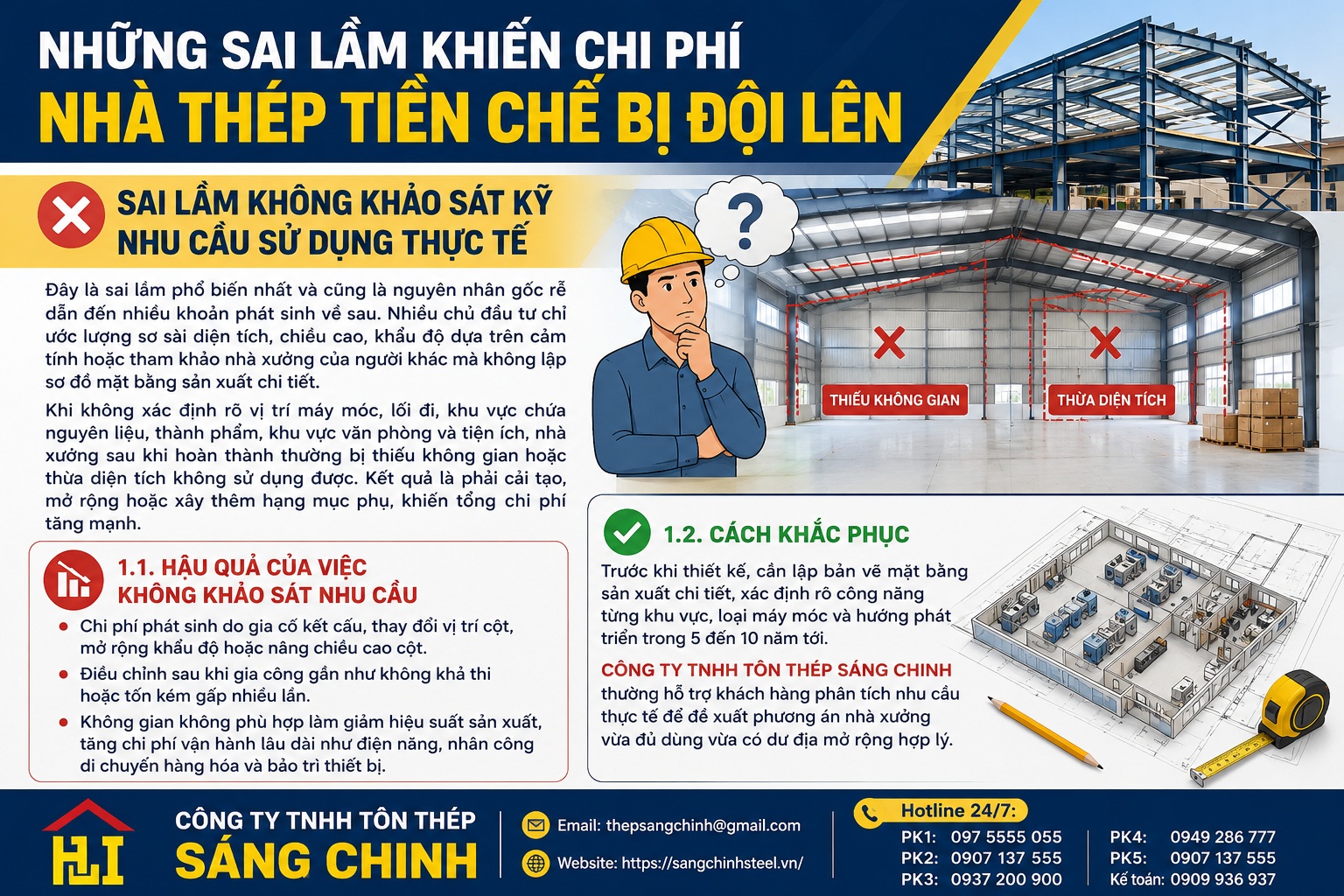 Những sai lầm khiến chi phí nhà thép tiền chế bị đội lên