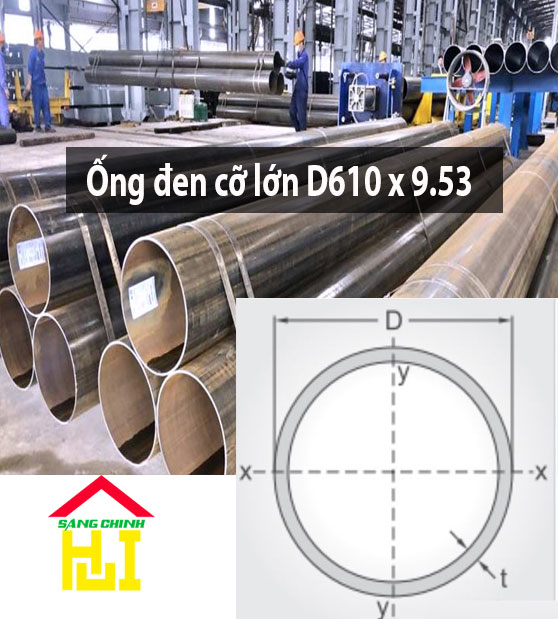 Ống đen cỡ lớn D610 x 9.53