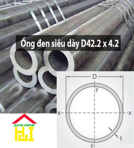Ống đen siêu dày D42.2 x 4.2