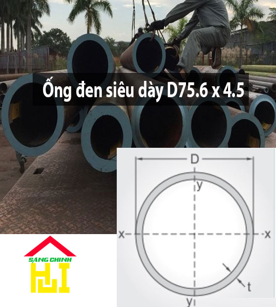 Ống đen siêu dày D75.6 x 4.5