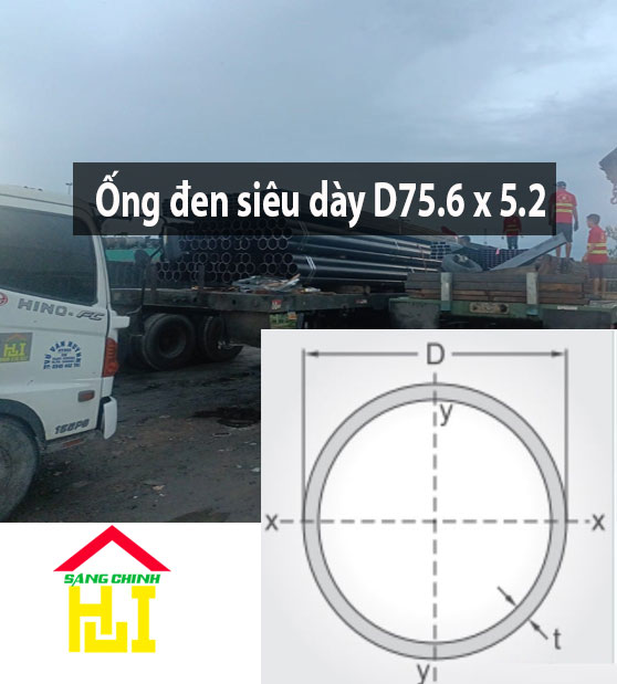 Ống đen siêu dày D75.6 x 5.2