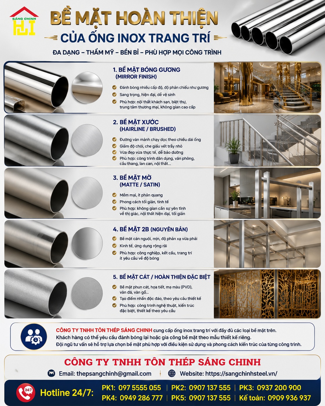 Ống inox trang trí