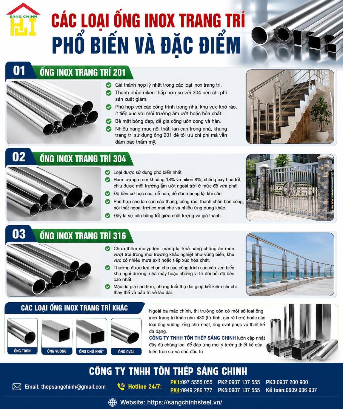 Ống inox trang trí