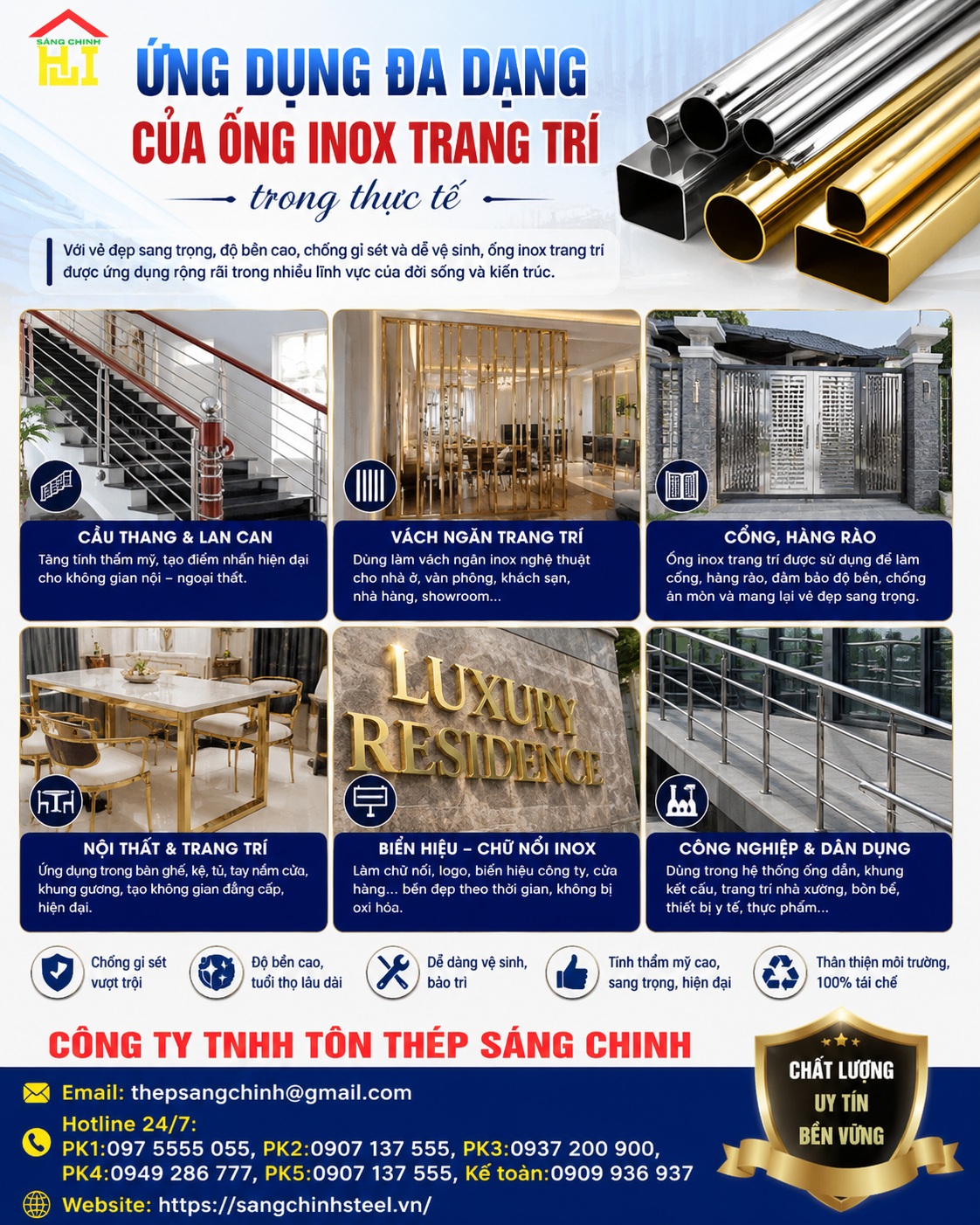 Ống inox trang trí