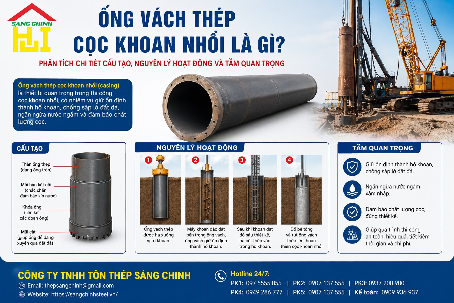 Ống Vách Thép Cọc Khoan Nhồi (Casing)