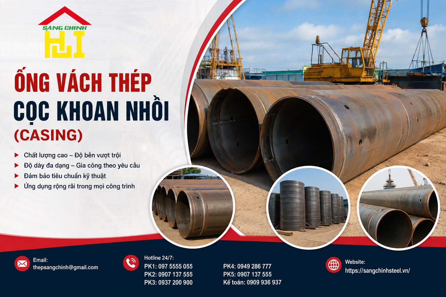 Ống Vách Thép Cọc Khoan Nhồi (Casing)