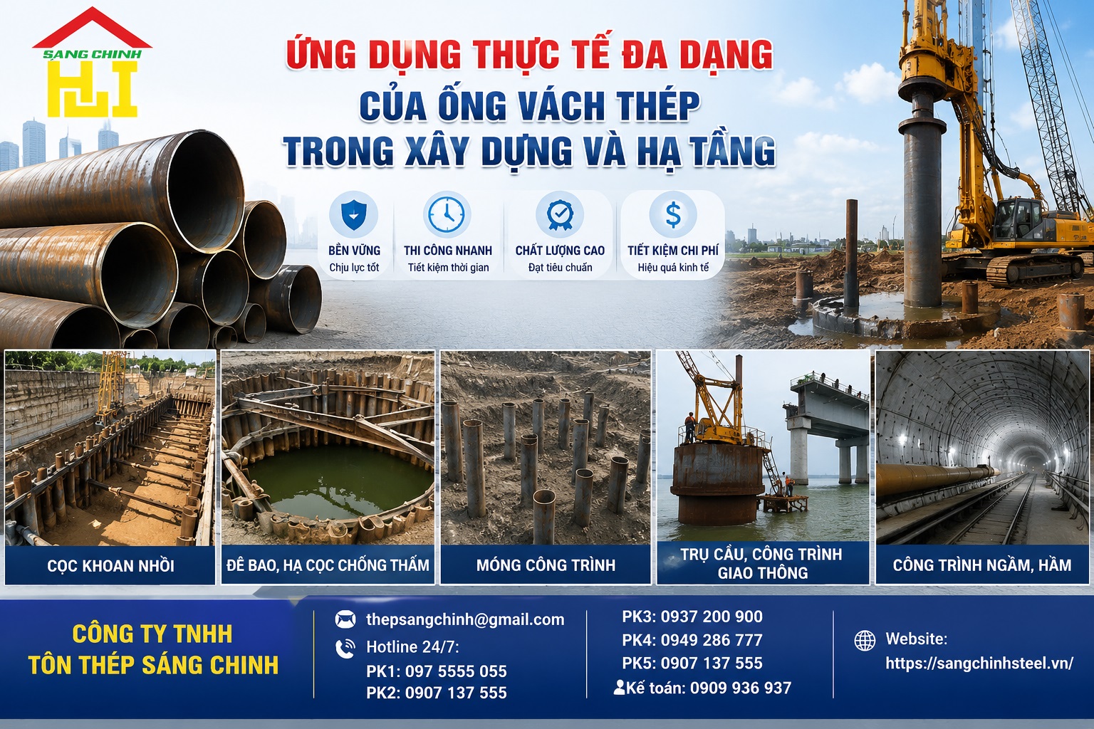 Ống Vách Thép Cọc Khoan Nhồi (Casing)