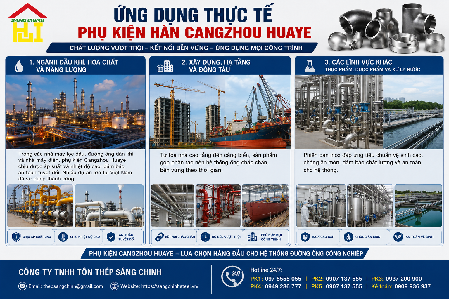 Phụ Kiện Hàn Cangzhou Huaye (Bảng giá + Catalog)