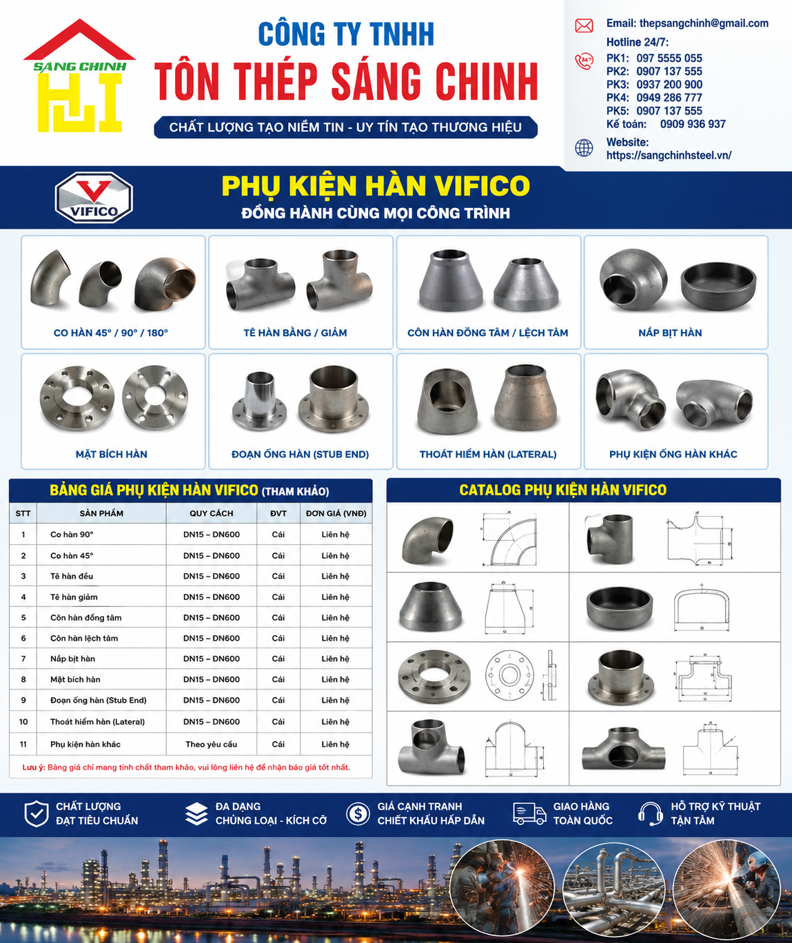 Phụ Kiện Hàn VIFICO (Bảng giá + Catalog)