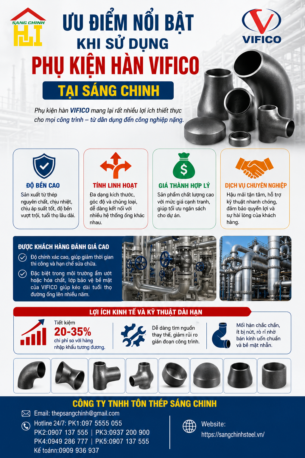 Phụ Kiện Hàn VIFICO (Bảng giá + Catalog)