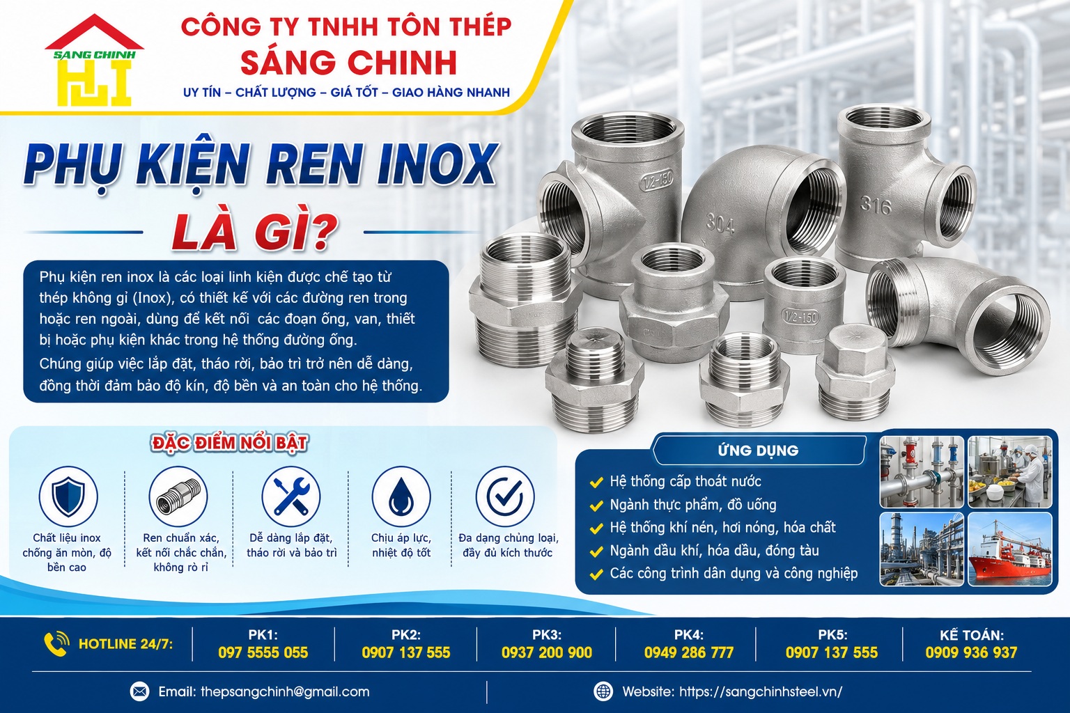 Phụ kiện ren inox