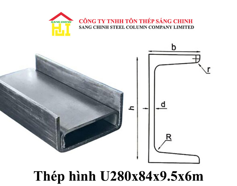Quy Cách Thép Hình U280x84x9.5x6m