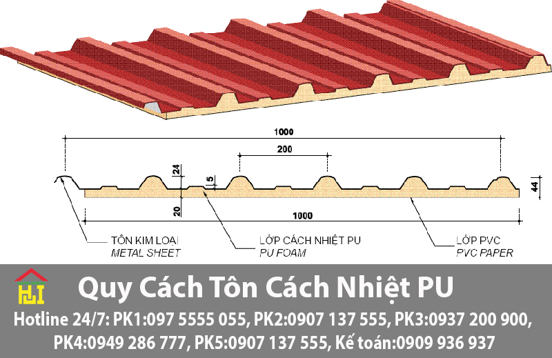 Quy Cách Tôn PU Hoa Sen