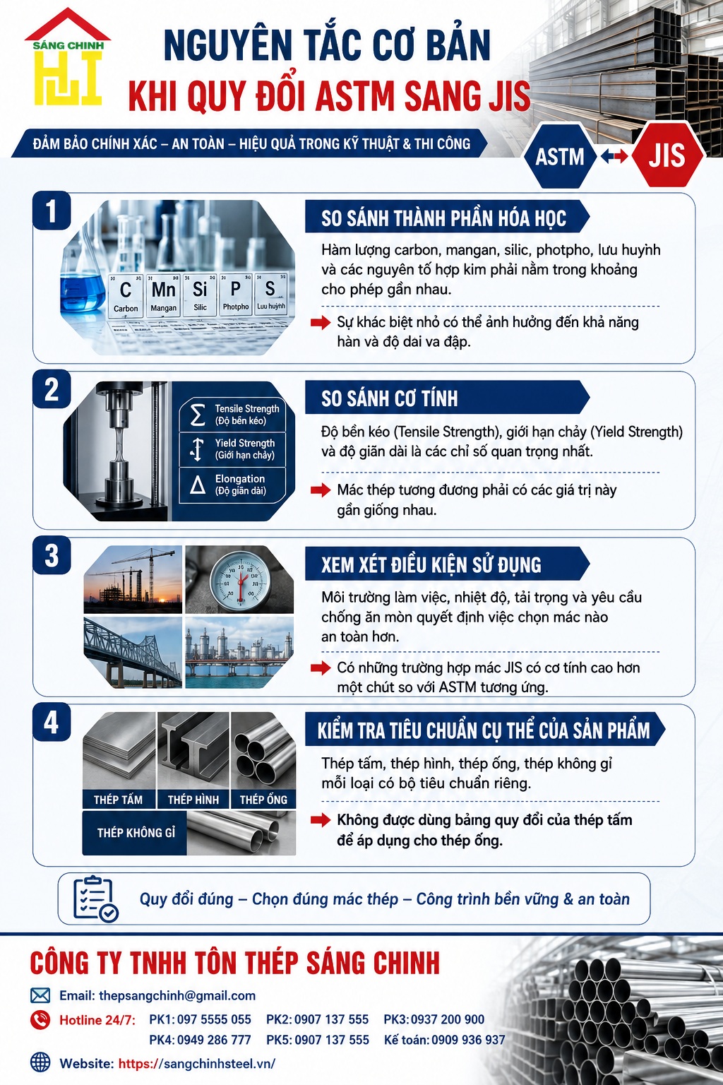 Quy đổi ASTM sang JIS