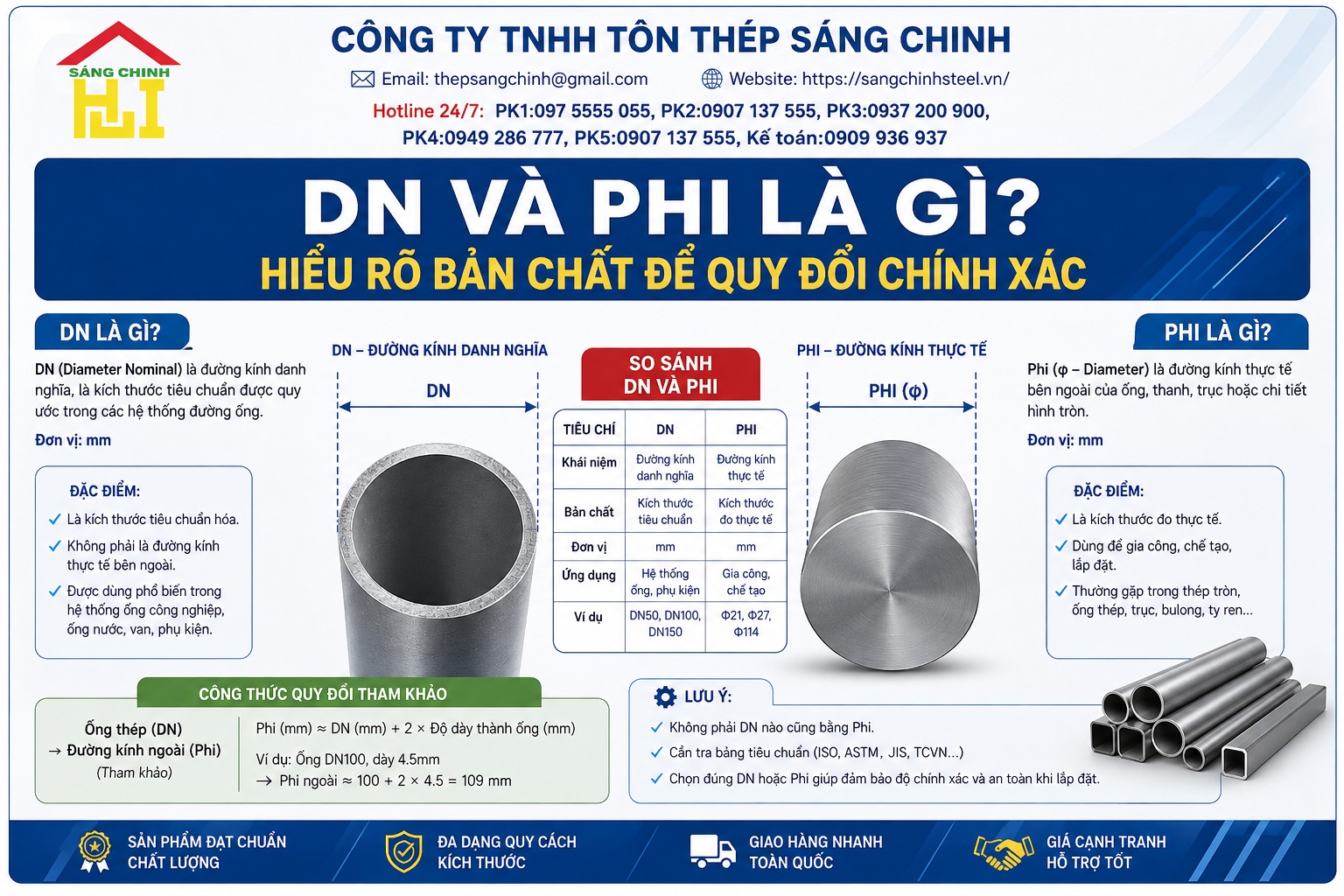 Quy đổi DN sang Phi